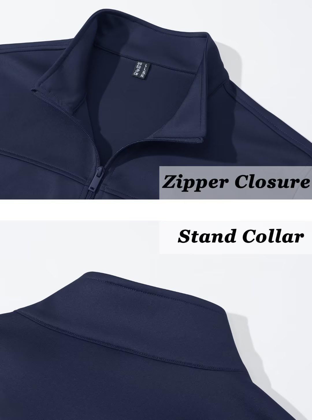 TACVASEN Men's Fleece Lined Track Athletic Jackets Lightweight Full Zip Collar Casual Coats for Running with Pockets