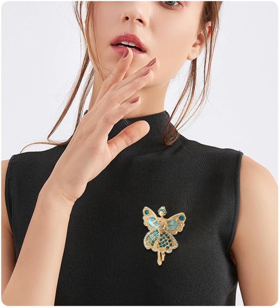 Creative Rhinestones Brooch Alloy Ballet Girl Designs Fashion Jewelry Gift