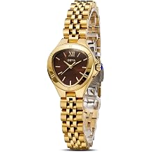 GeYa Vintage Gold Watches for Women Dainty Ladies Quartz Wristwatch,316L Stainless Steel Bracelet for Small Wrist,3ATM Waterproof,Triangle Shape,Birthday Gifts,with Tools,24.5mm