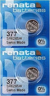 Renata BatteriesRenata 377 SR626SW Batteries - 1.55V Silver Oxide 377 Watch Battery (2 Count)