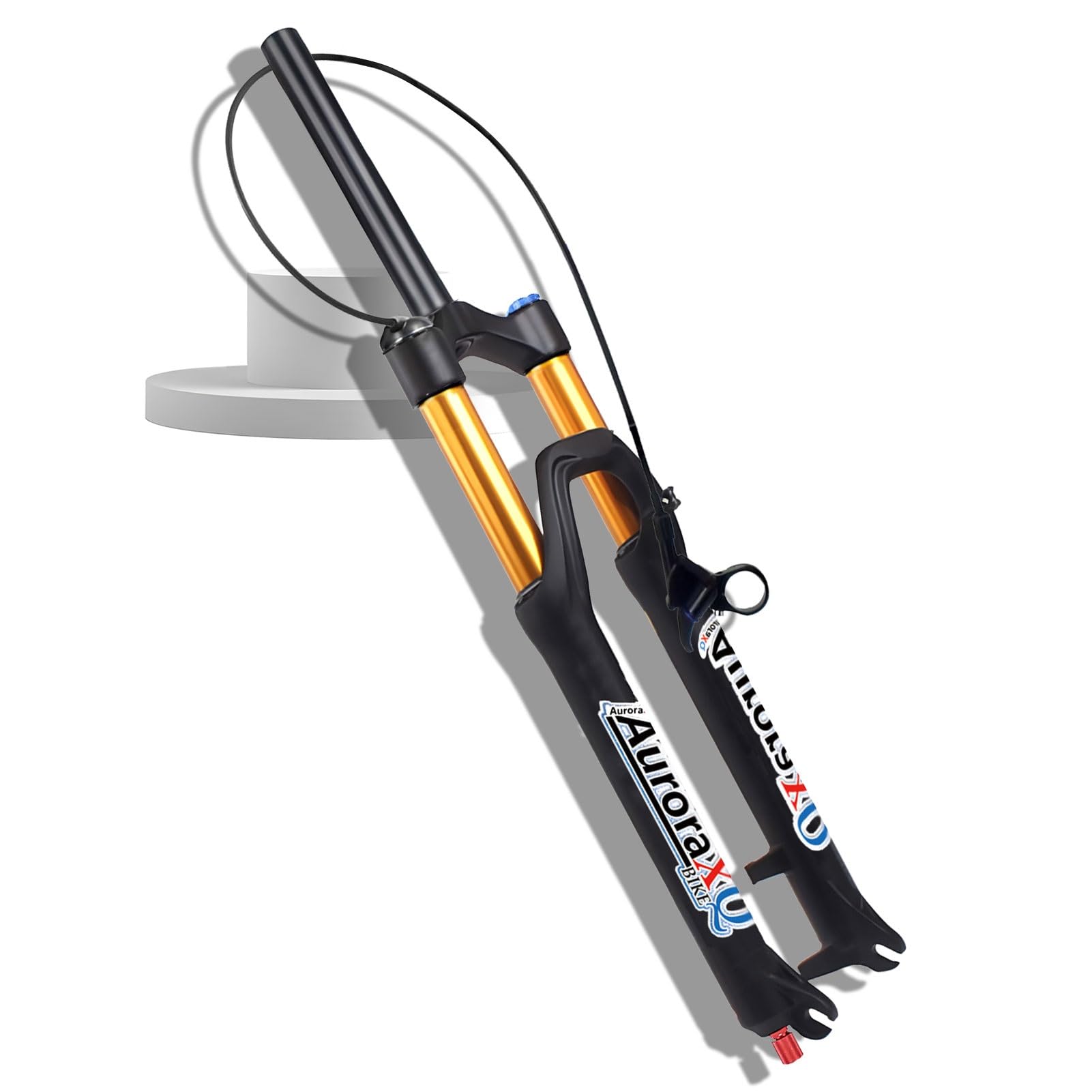 Forcella Ammortizzata AuroraXQ da 26/27,5/29 Pollici, Escursione 160 mm, Regolazione del Ritorno, sgancio rapido QR da 9 mm, 1-1/8" Dritta/conica, Anteriore per Mountain Bike MTB X