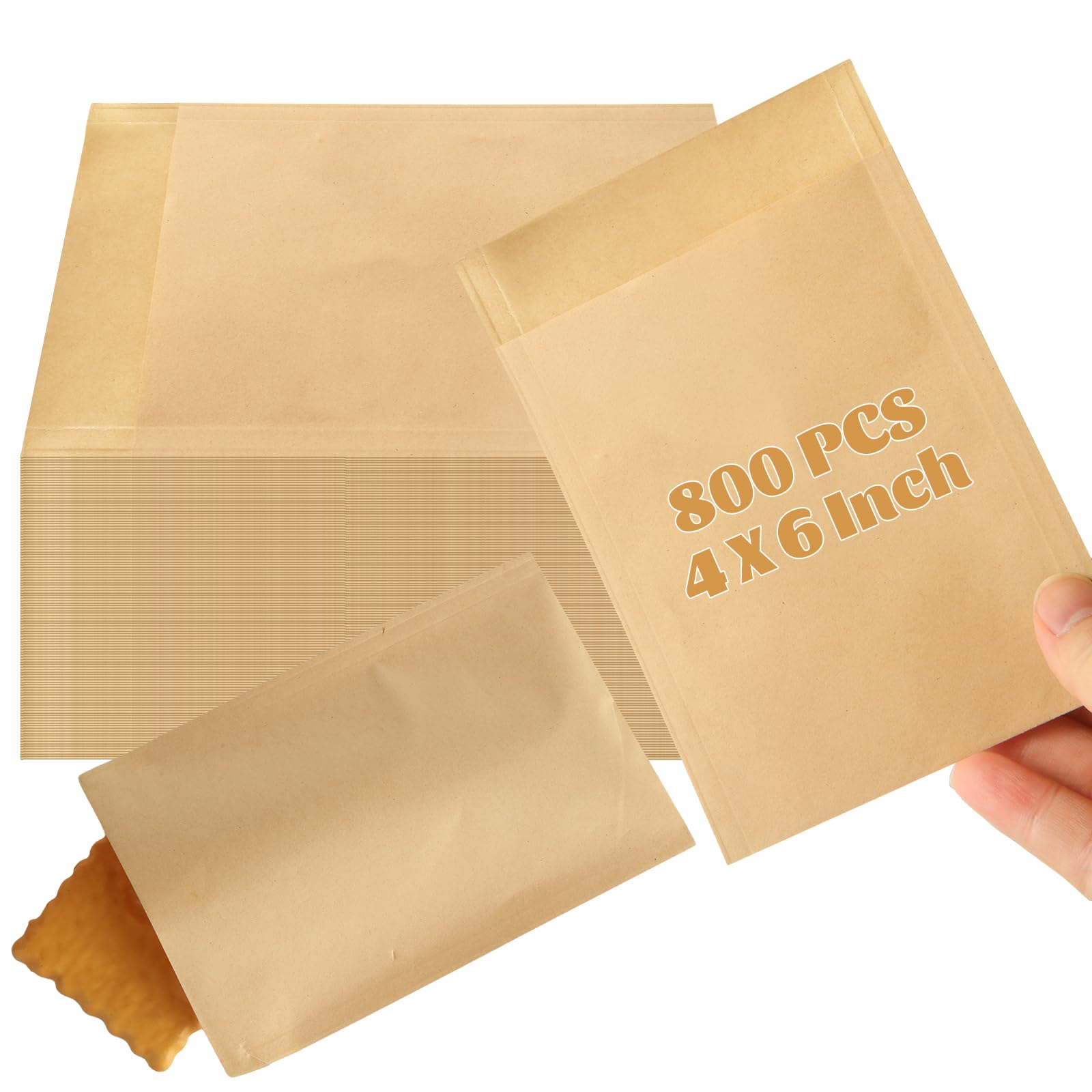 Sac en papier ciré WOPPLXY haut de gamme, emballage kraft pour biscuits et confiseries