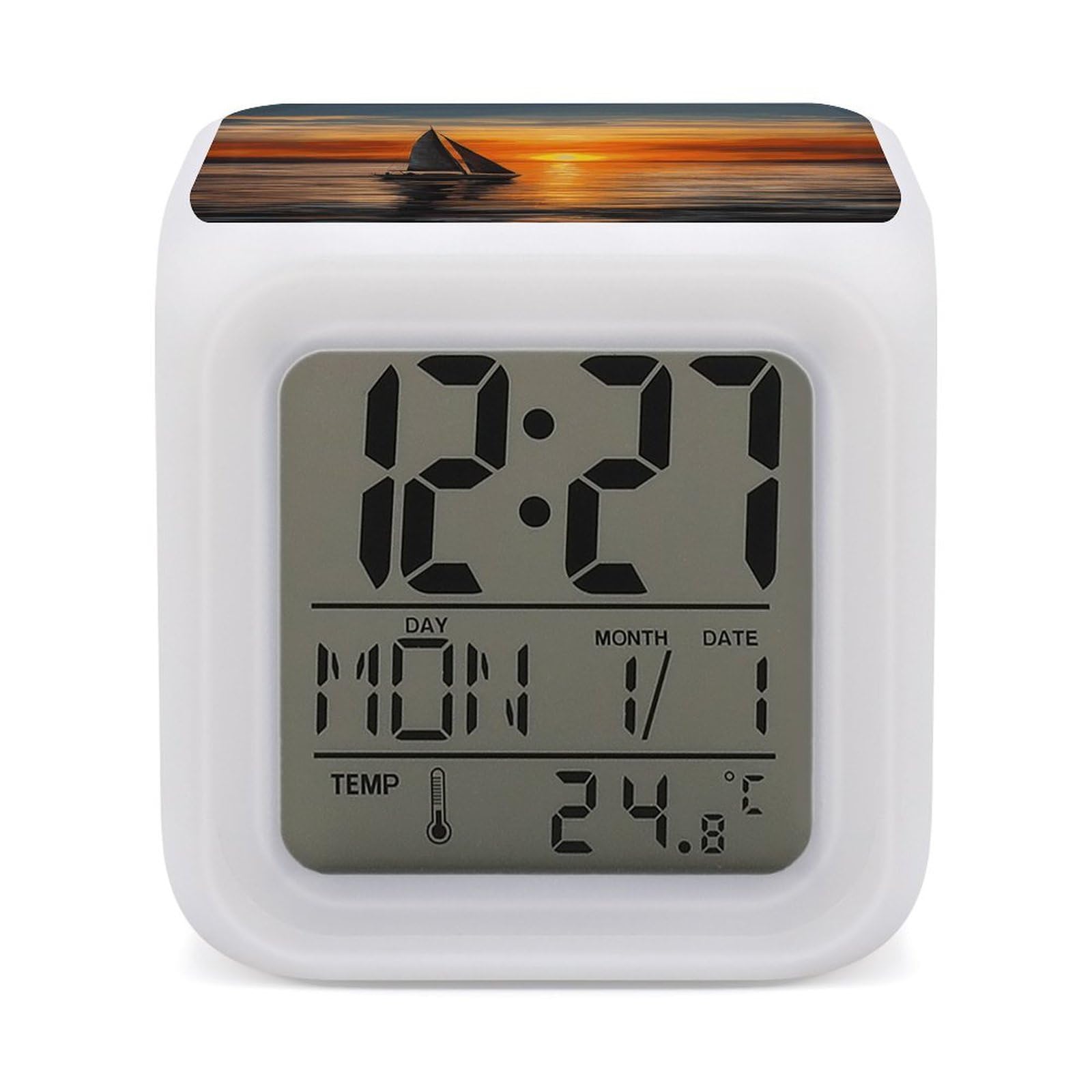 Reloj despertador Sunrise con luces LED de colores para decorar la oficina en casa y dormitorios