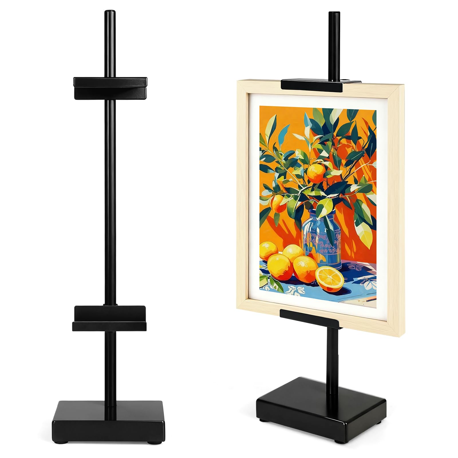 Photo 1 of Victawks Adjustable Tabletop Easel Stand, Picture Easels for Display Up to 17" H, Black Metal Picture Frame Holder Stand Table for Art, Photo (1 Pack)