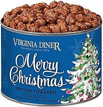 Virginia Diner Merry Christmas Butter Toasted Extra Large Virginia Peanuts, 18oz