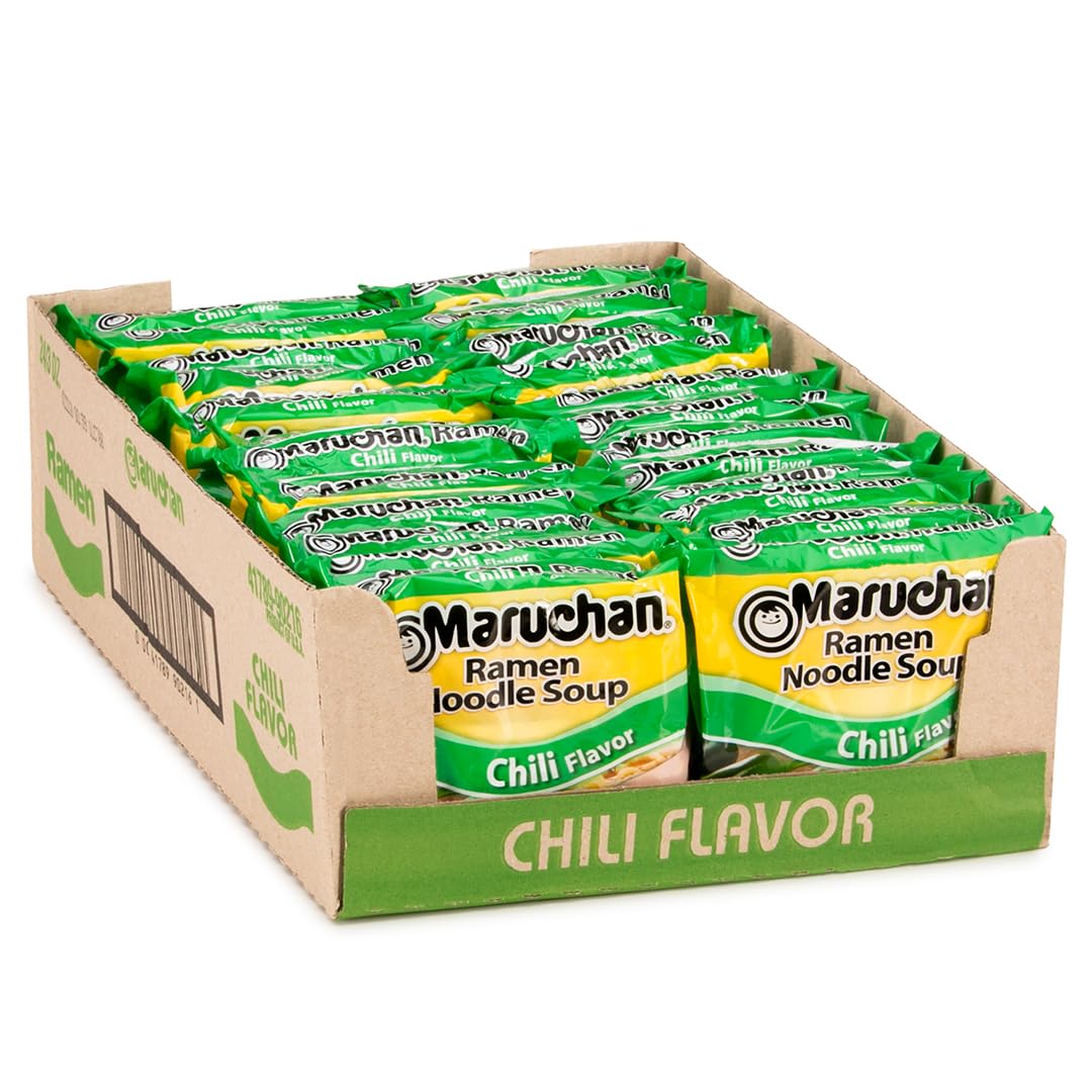 Maruchan Ramen Chili, Instant Ramen Noodles, Ready to Eat Meals, 3 Oz, 24 Count