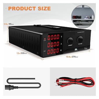 DC Adjustable Lab Power Supply Variable with RS-232 200V 10A Communication Interface 100W-2000W High Power Bench Power Source Stabilized High Stability(30V 60A 1800W RS232)