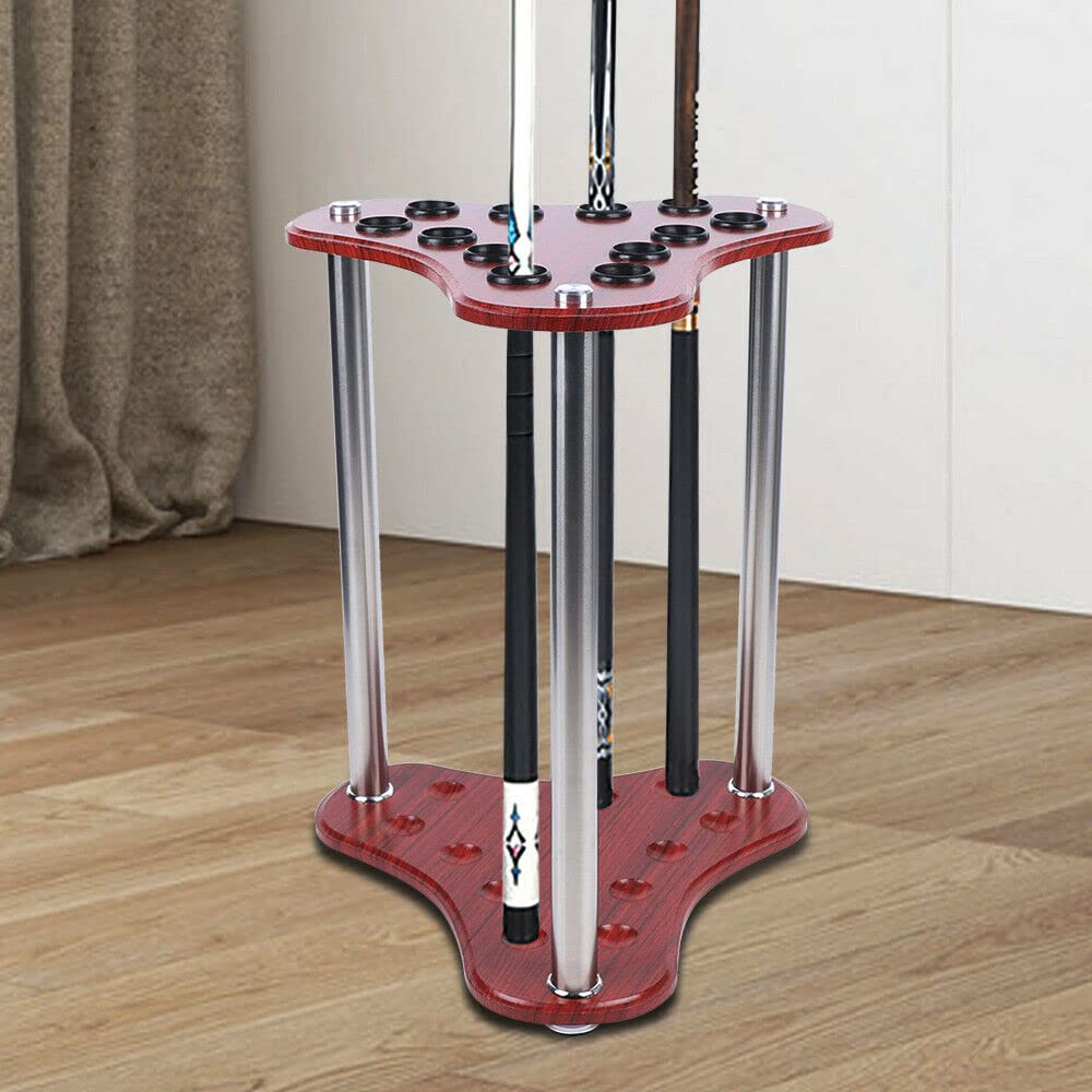 YIYIBYUS Pool Cue Rack Wood 12 Billiard Racks - Display Floor Pool Cue Storage Holder,Billiard Cue Racks, Pool Cue Rack for Cues for Fishing Rod Golf Club