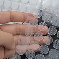 Vista 3 de Puntos autoadhesivos, fuerte adhesivo, 1000 unidades (500 pares) de 0.59 pulgadas de diámetro, monedas de nailon, puntos transparentes de gancho