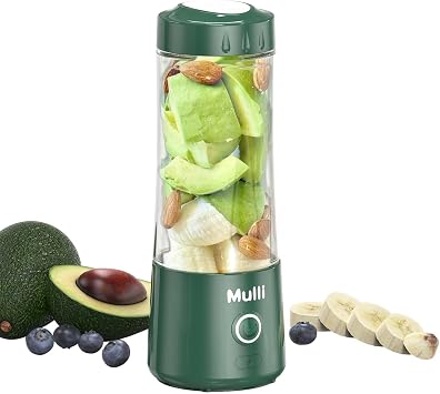 Mulli Portable Blender,Usb Personal Mixer for Smoothie and Shakes, Mini Blender with Six Blades for Food,Travel,Gym