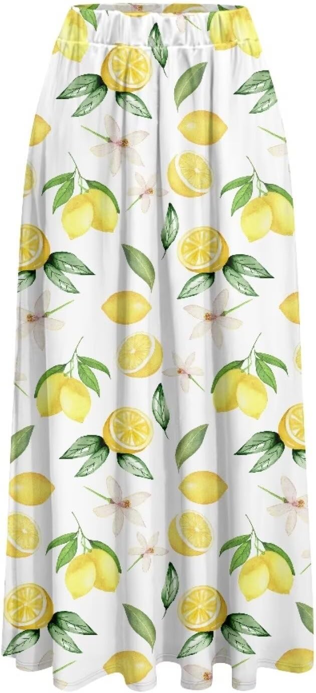 Women's Skirt High Waist Elastic Waist Maxi Skirts A-Line Flowy Long Skirts for Beach Party Holiday - Image 5