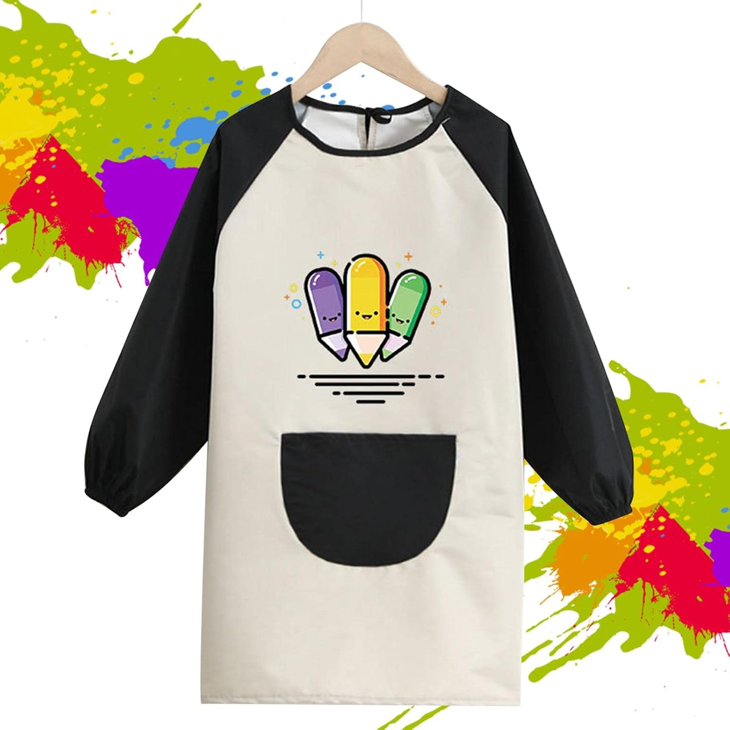 Kids Painting Art Smock, Waterproof LongSleeved Children Art Smock Art Aprons with Pockets for