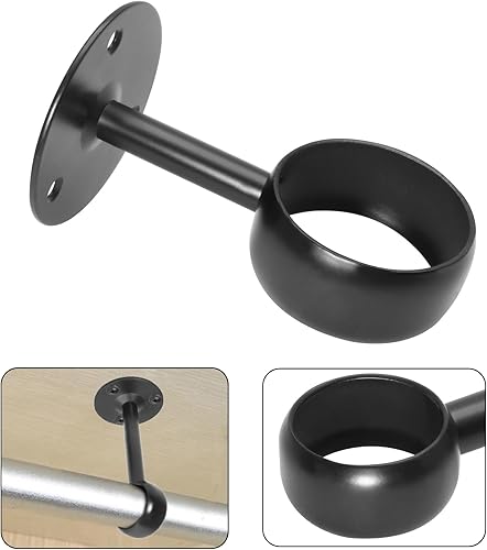 Miniatura 6 de Soporte de barra de cortina de montaje en techo, paquete de 2 soportes de brida de acero inoxidable de 2 pulgadas, soportes de brida de acero