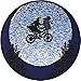 Aufnäher "E.T. am Fahrrad" Der Ausserirdische UFO Alien Patches Applikation zum Aufbügeln Premium Qualität Aufkleber Abzeichen bestickt - Mond Bügelflicken zum aufnähen 80x80mm