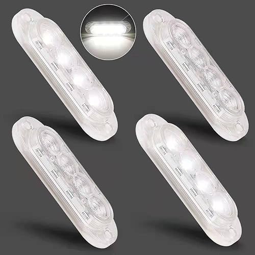 Miniatura 8 de 4 luces LED ovaladas de 3.38 pulgadas, luces de identificación de espacio libre, montaje en superficie para caravana, remolque, camión, delantero,