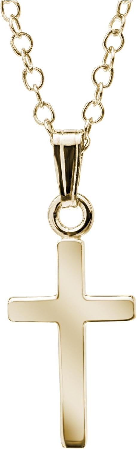 Reeds Child's Gold-Filled Polished Cross Pendant Necklace