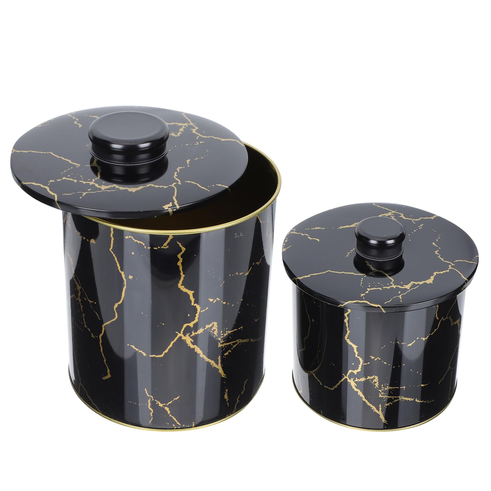NUOBESTY Barattoli in Latta Leggero e Resistente per Biscotti e Caramelle Set 2 Pezzi Stile Nordico Decorativo per Conservare Dolci e Decorare la Casa