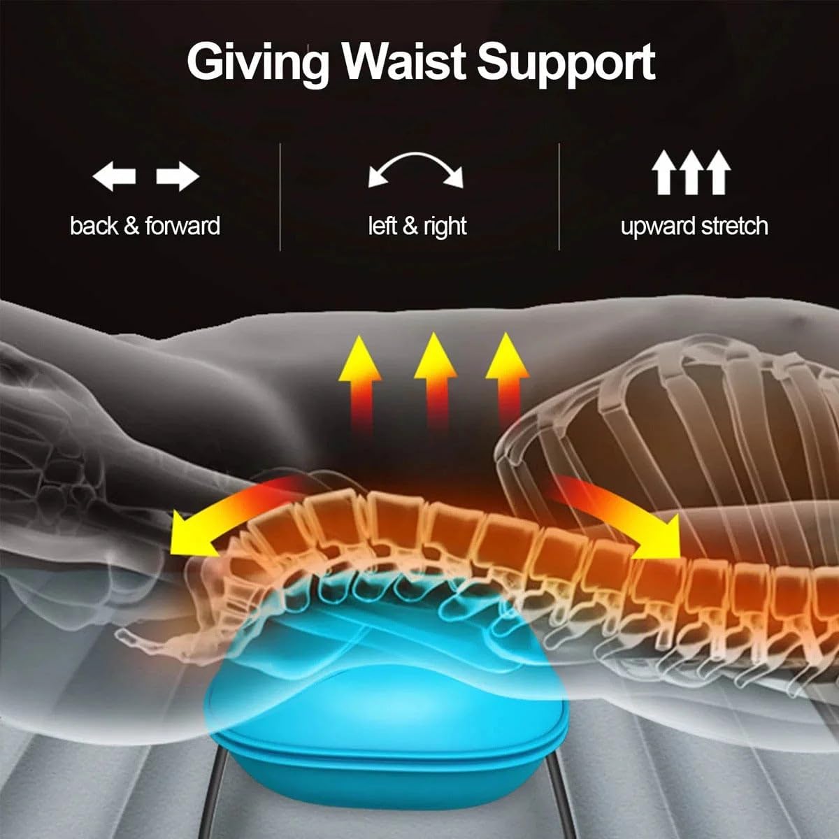 Diagram illustrating dynamic waist support with lumbar air cushion