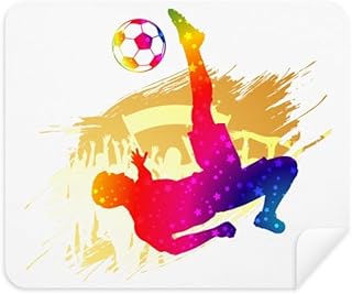 Cheered Football Player Bicycle Kick Cleaning Cloth Screen Cleaner 2pcs Suede Fabric
