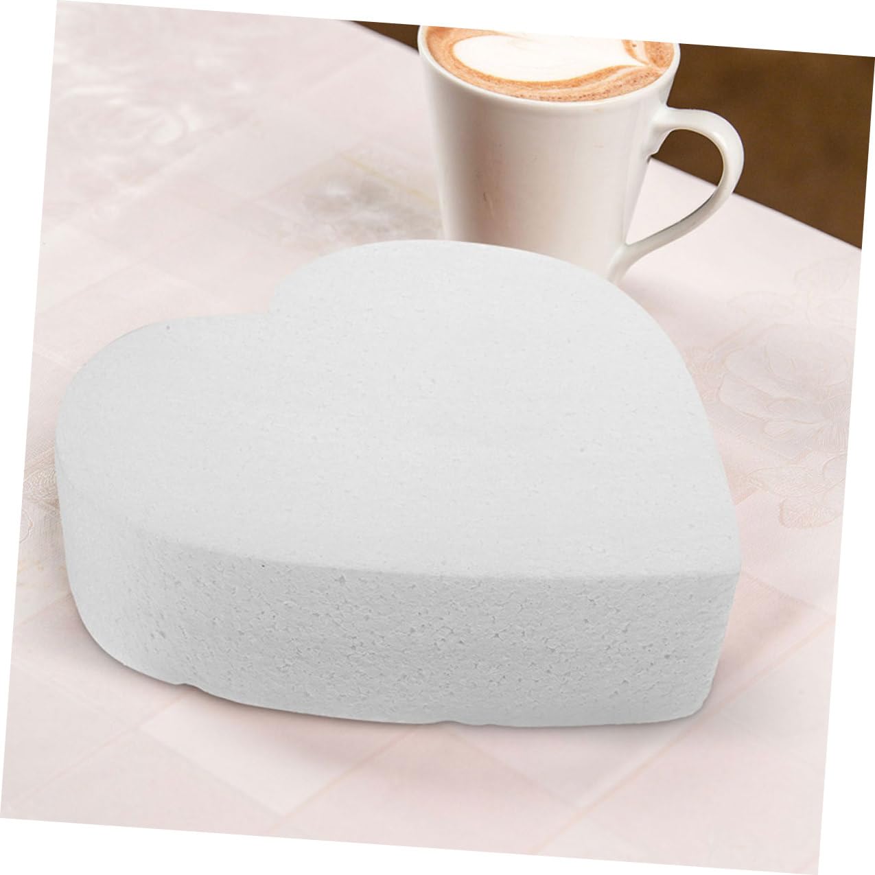 VICASKY Gâteau et Entraînement de Techniques de Pâtisserie Modèle en Mousse Blanc de Cœur Accessoire Créatif pour Décoration de Mariage pour Fêtes Spéciales