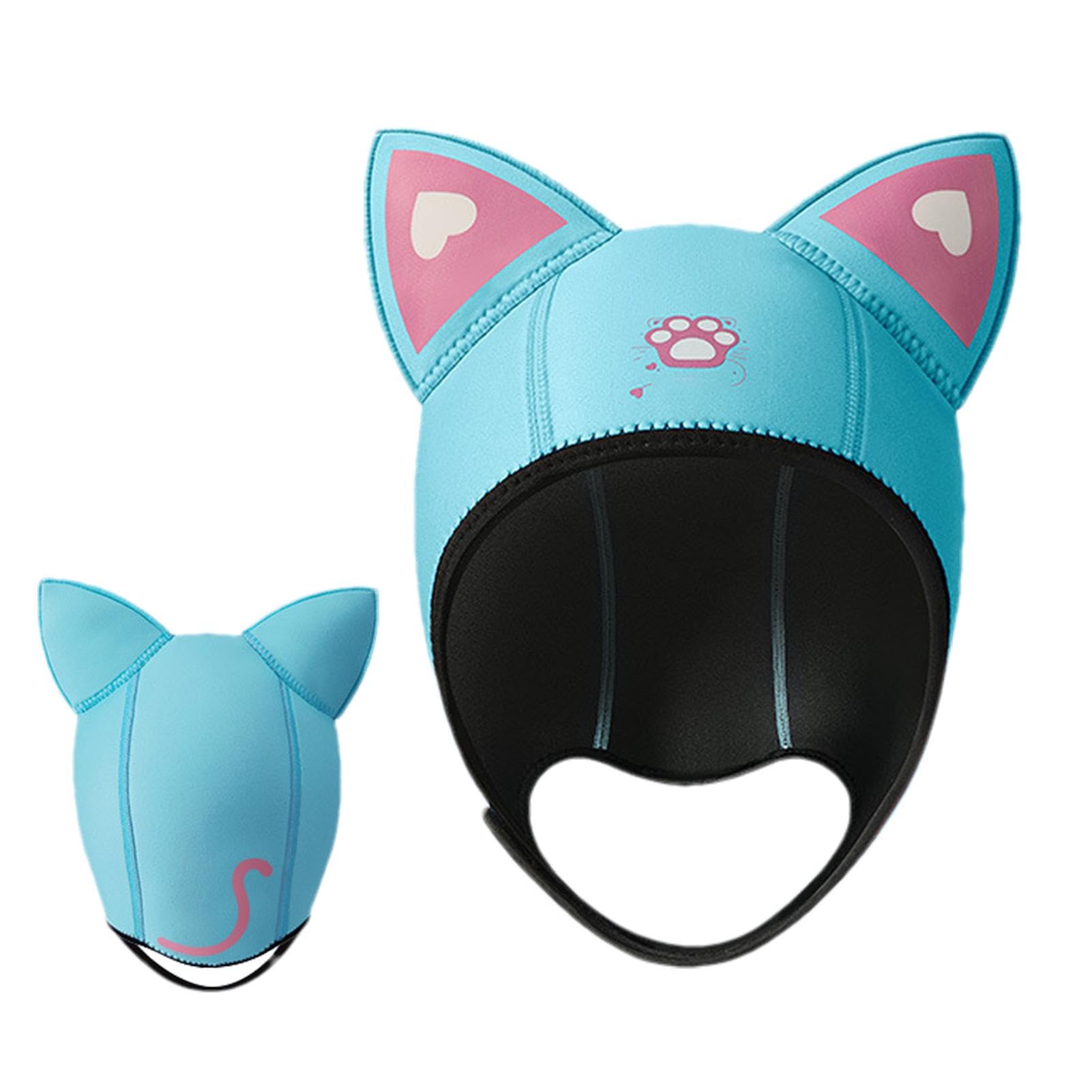 Capucha de buceo,Capucha de buceo,Gorro de Buceo con Orejas de Gato | Capucha de traje de neopreno, gorro de natación, capucha de neopreno de 3mm, cómoda capucha de buceo con orejas de gato, capucha t