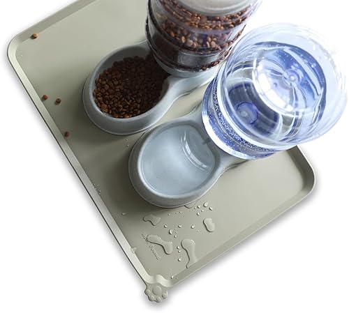 Miniatura 195 de Hoki Found - Bandeja de silicona para comida de mascotas , tapete mantel individual antideslizante para mascotas, tapete impermeable de alimentación