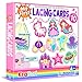 KRAFUN Beginner Unicorn My First Lacing Card Kit for Kids Arts & Crafts, 10 Easy Princess, Mermaid, Lacing Projects, Toddlers Lace Project, Fine Motor Preschool Skills Toys