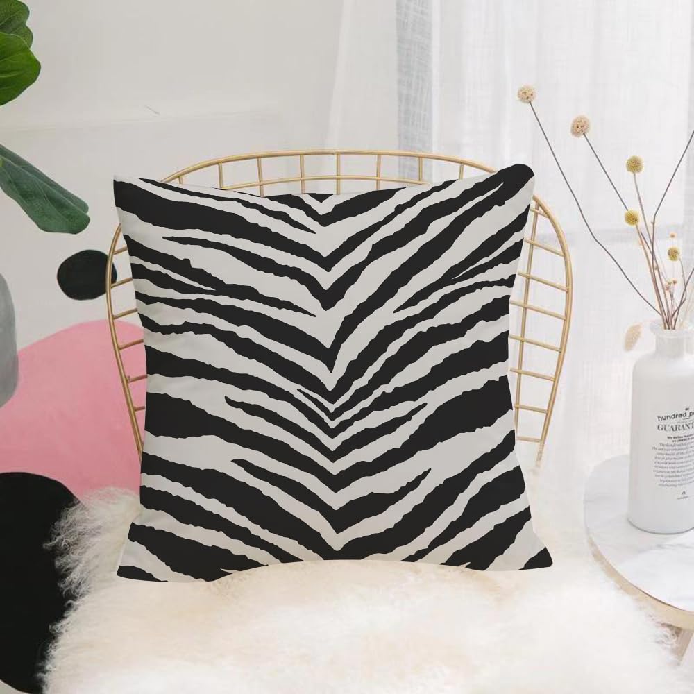 HYOSXW Cushion Cover,Throw Pillow Case Home Decorative for Living Room Bedroom Sofa Chair 16X16 Inch,Black and gray zebra stripes, repeating pattern,Pillowcase 40X40cm