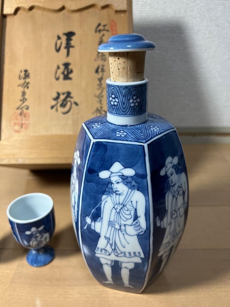 Amazon.co.jp: 398源右衛門 紅毛人図伊万里風 洋酒揃 : ホーム＆キッチン