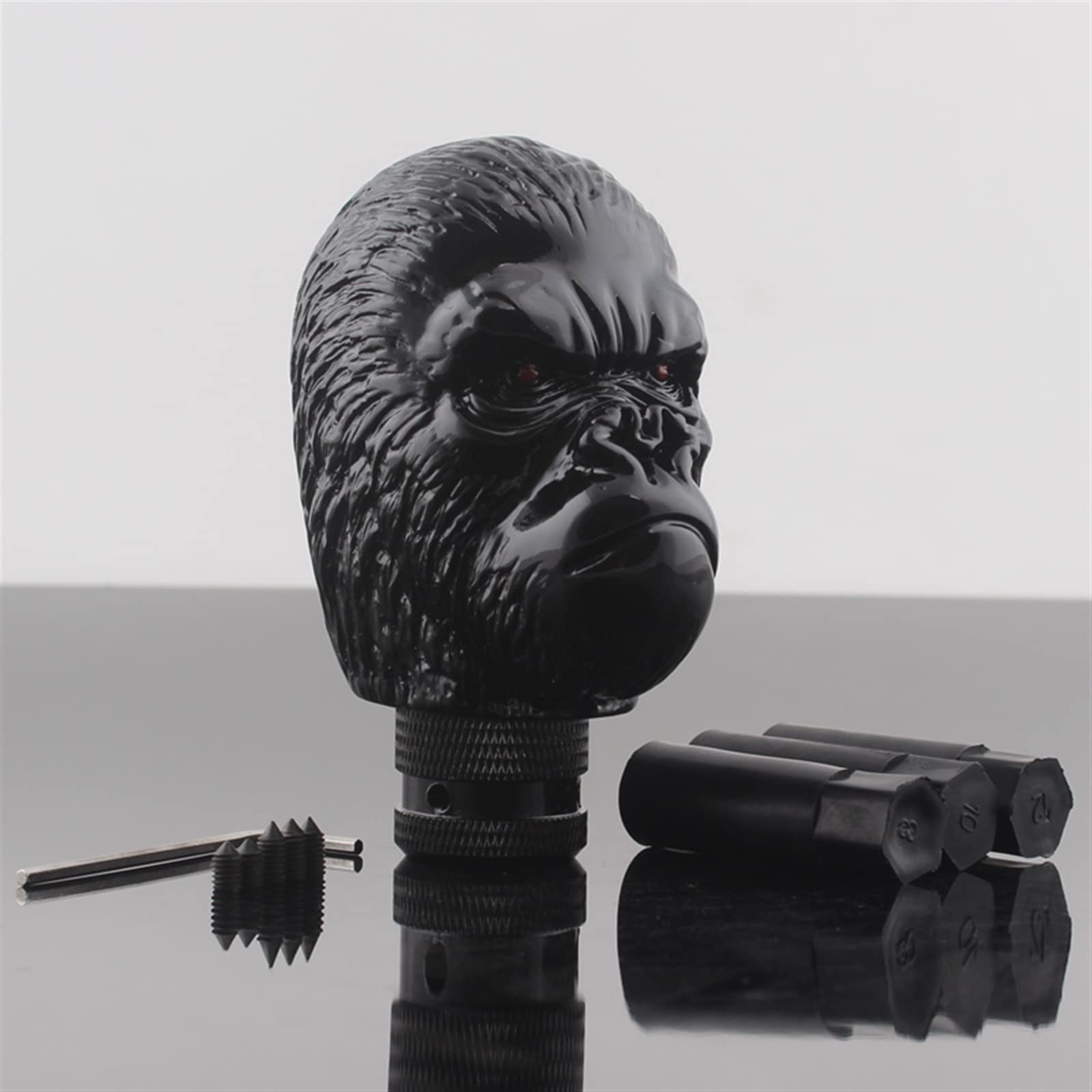 Perilla Palanca Cambios Estilo Grieta De Cabeza Mono Negro Manual Coche para Sedán para Cupé para Vagón Cruzado para Camión con Portón Trasero para Todoterreno