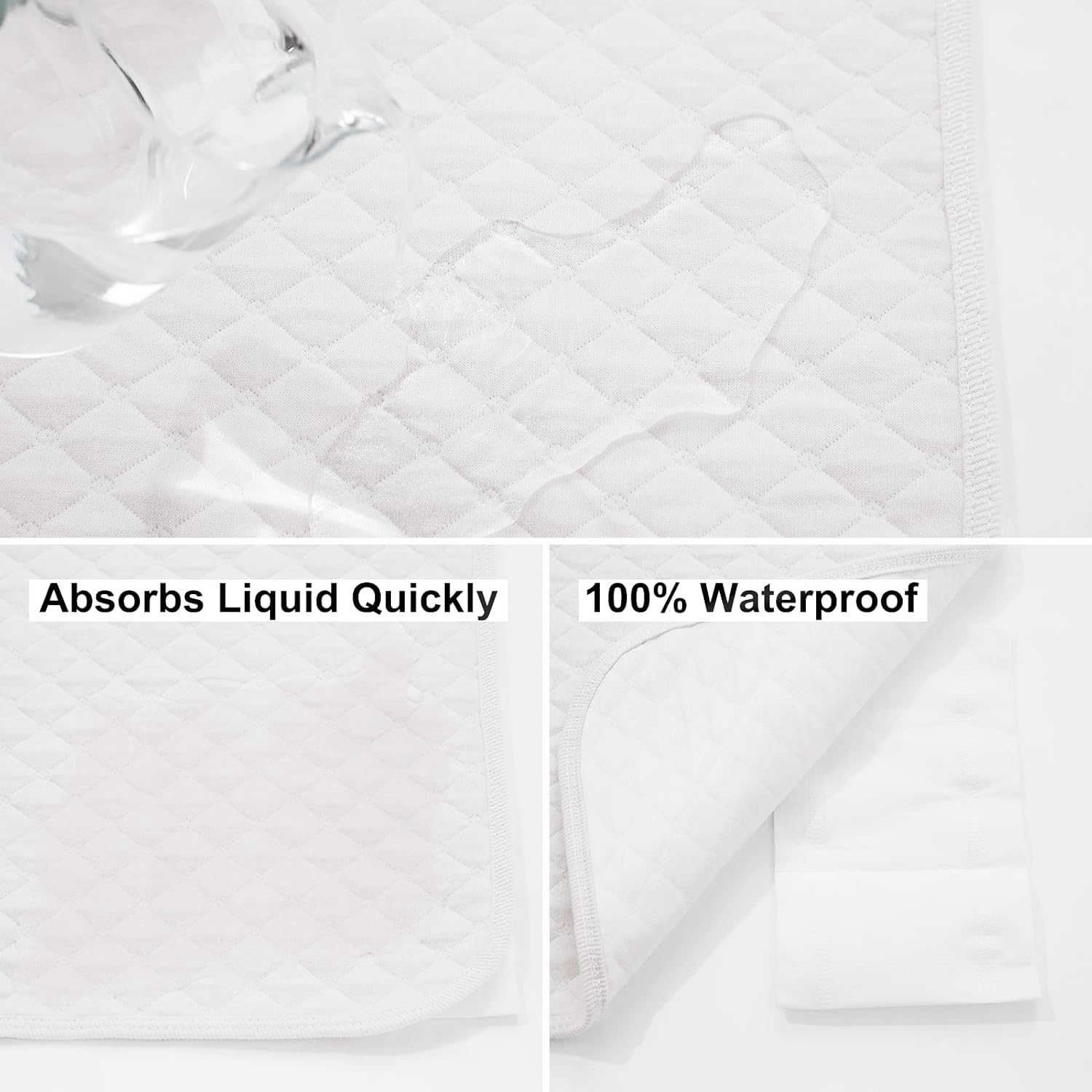 Pleasant Boulevard | Forro portátil impermeable para cambiador de bebé, lavable y reutilizable, hecha con TPU transpirable (blanco, 3 unidades)