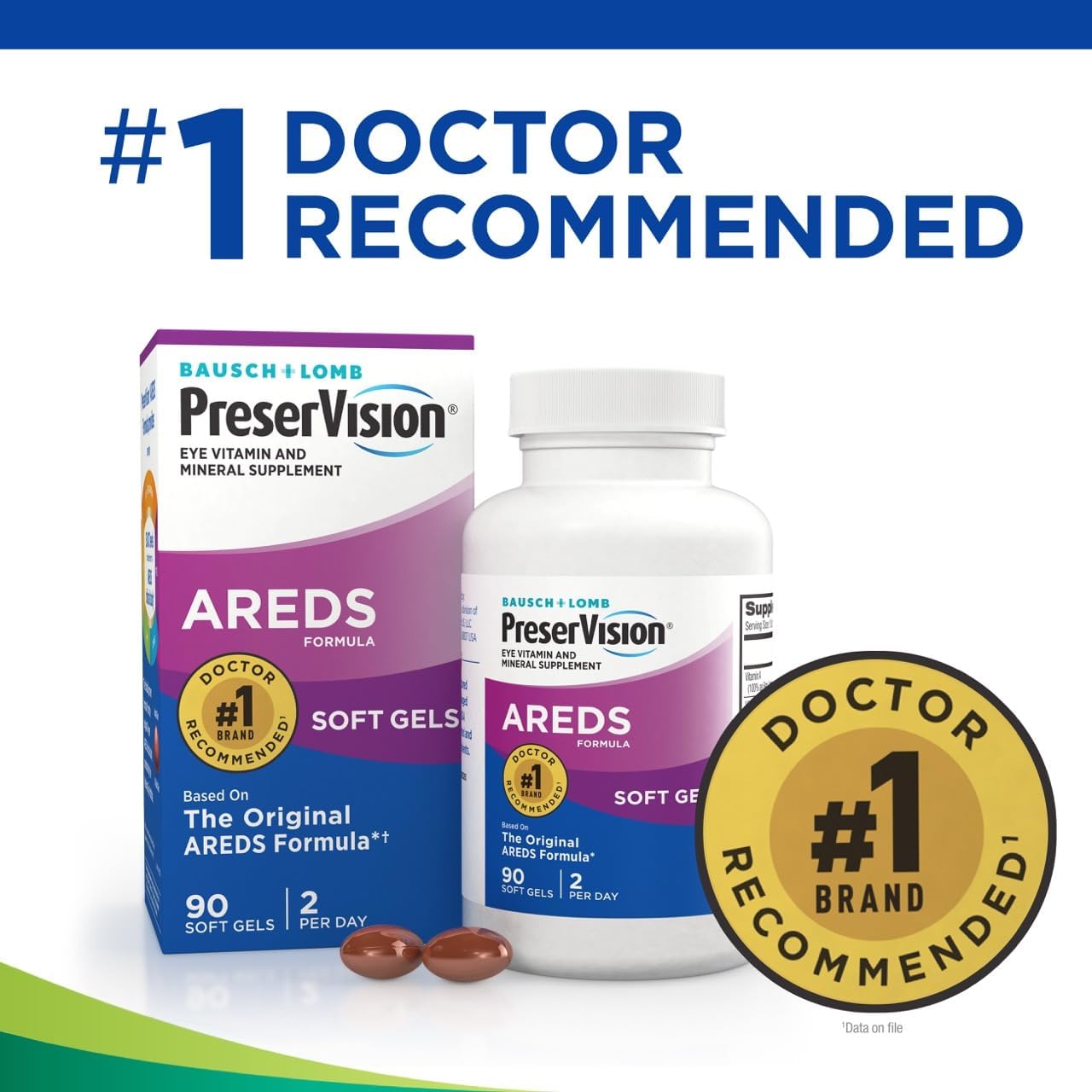 PreserVision AREDS Eye Vitamins, Multivitamin with Copper, Vitamin A, C & E, Zinc Supplements, 90 Softgels
