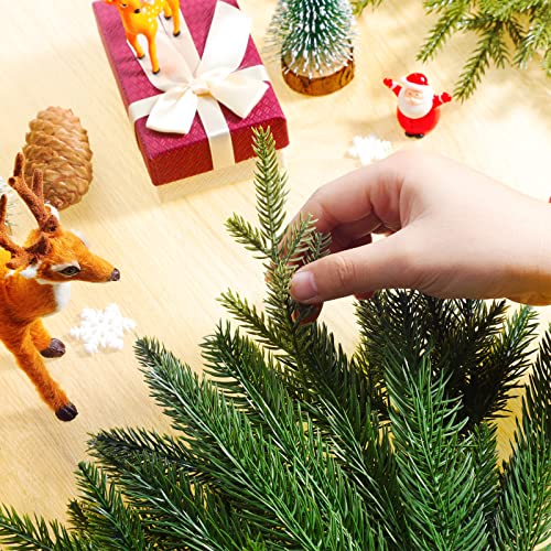 Syhood 60 Stück Weihnachten Künstliche Tannenzweige Wie Echt 4 Stile, Grün, – Ansicht 3