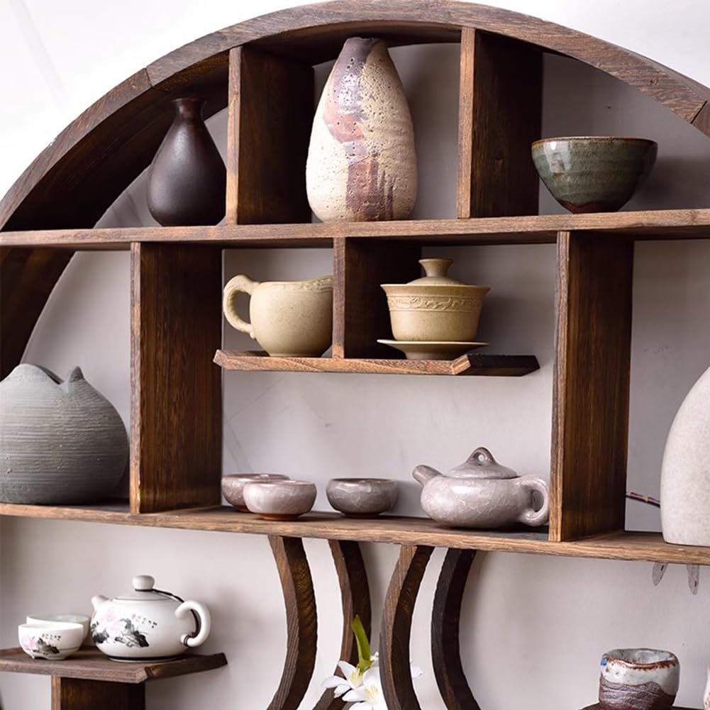 Amazon.com: Solid Wood Chinese Tea Cup Holder, Wall Mounted Round