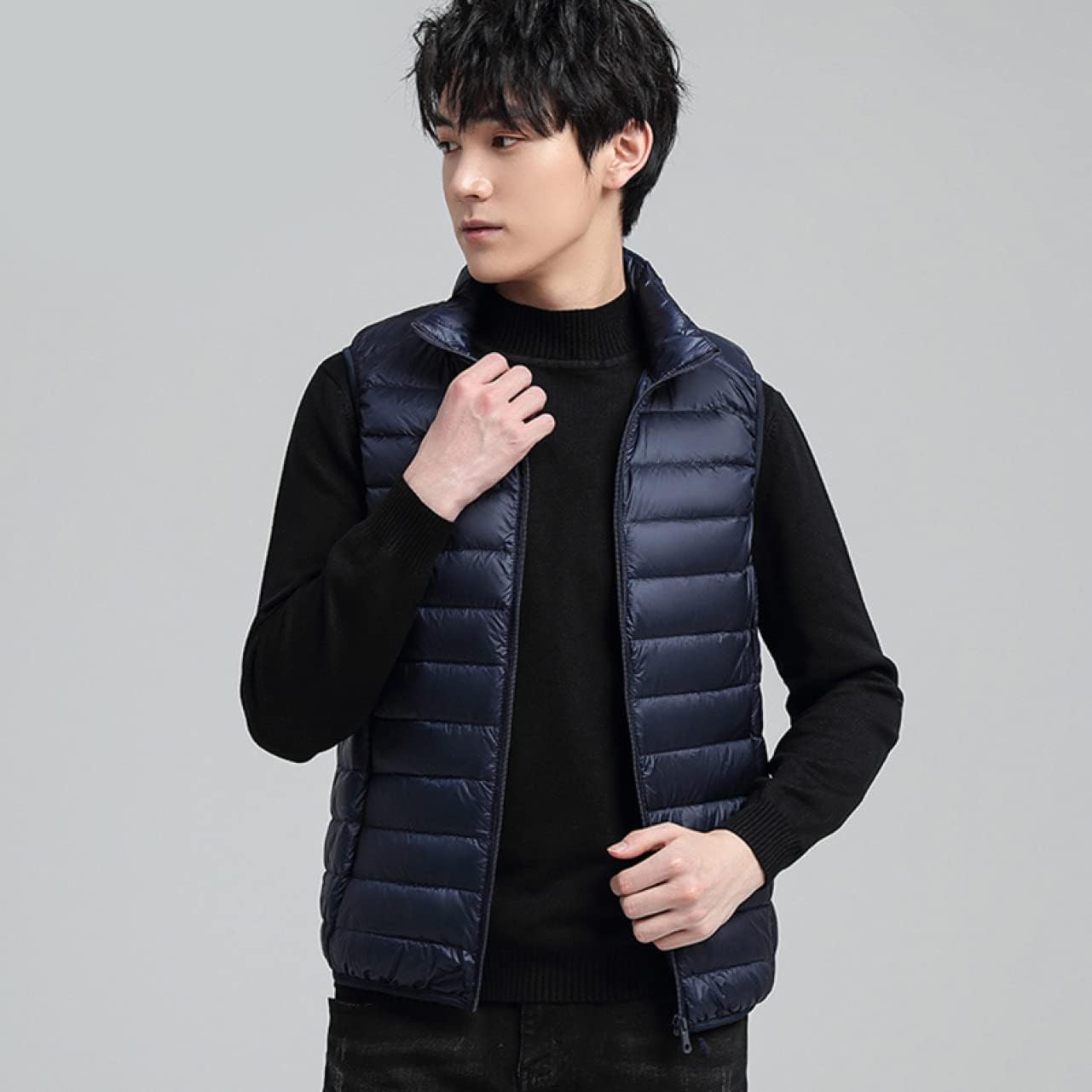 [ZWYM] ダウンジャケット メンズ カジュアル ライトダウンジャケット ファスナー付きポケット 秋冬 防寒 防風 寒い季節の 暖