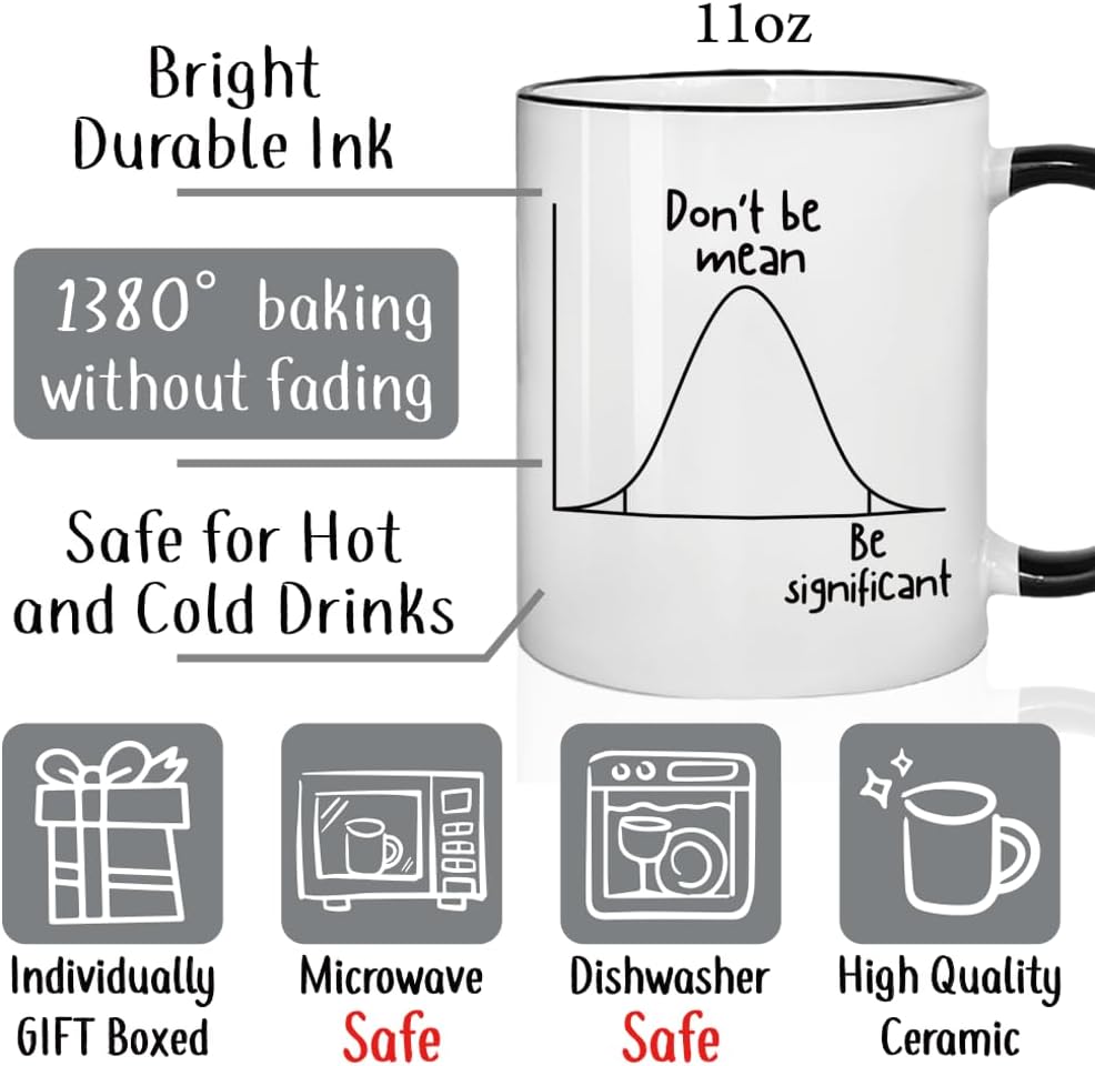Funny Statistics Mug Gift for Women Men Science Scientist Analyst Math Teacher, Inspirational Data Birthday Gift Ideas for Coworker Colleague Friends 11oz - Image 2