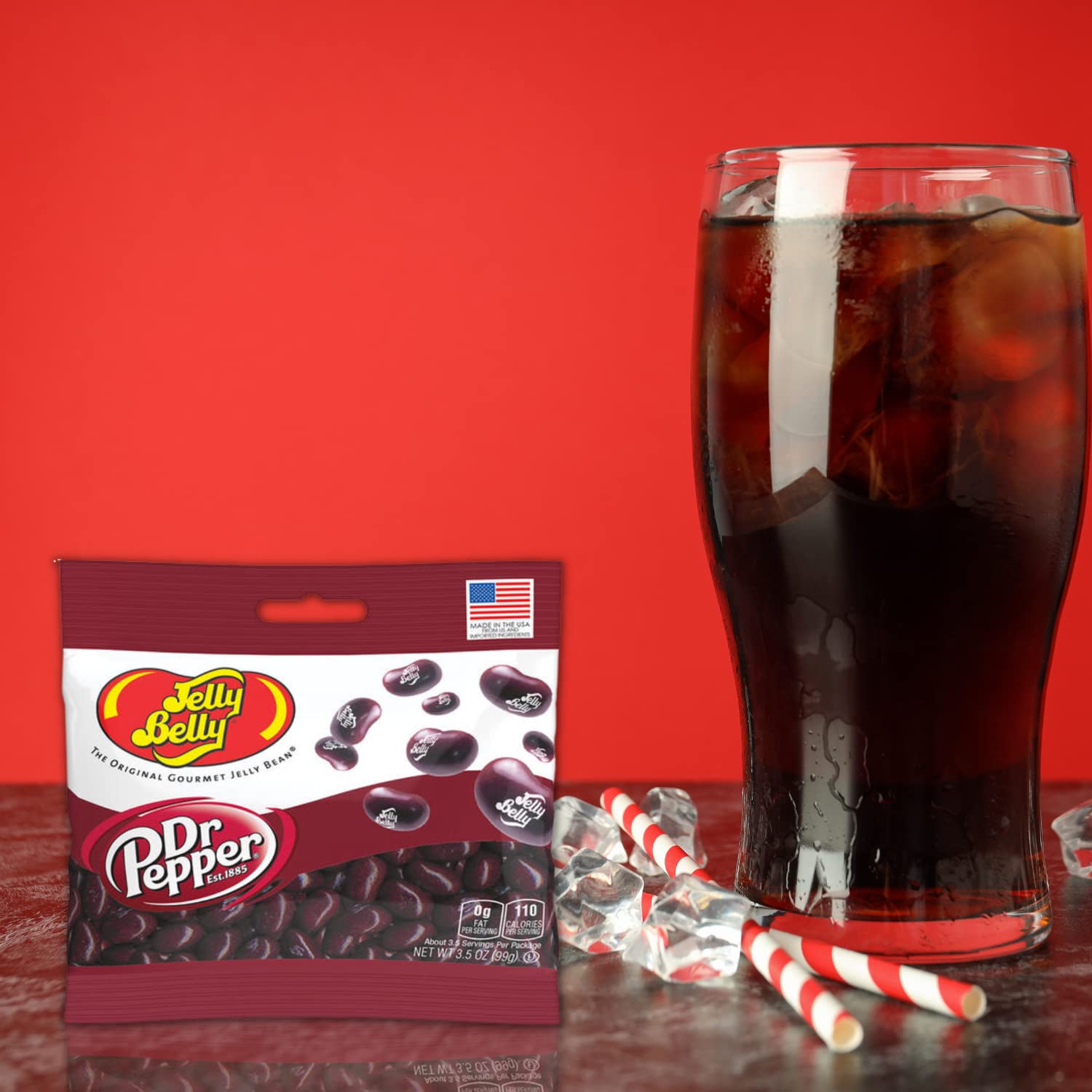 Sweetzo - Dr. Pepper Jelly Beans, Soda Flavored Chewy Candies, Bulk Individually Bagged Shareable Candies, Pack of 3, 3.5 Ounces