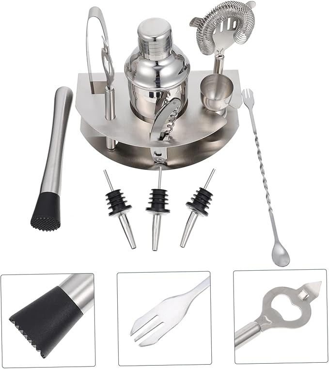 IMIKEYA Set Coctelera Acero Inoxidable Barra Herramientas Bebidas miniatura 9