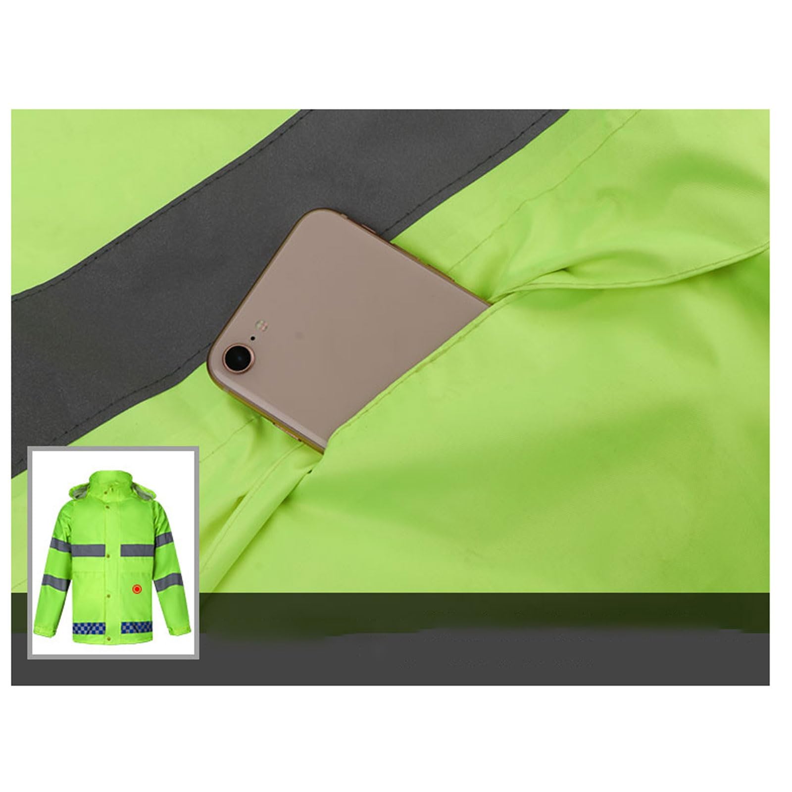 Traje de lluvia reflectante for motocicleta, conjunto chaqueta y pantalones seguridad abrigados invierno for hombre, impermeable deportivo alta visibilidad
