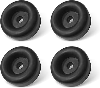 4 PCS Car Bumper Shock Absorber Pad, 2.5" Trailer Ramp Door Bumper Round Rubber Sound Insulation Buffer Protection Pad with 7/16" Hole, Universal for Truck Door Trailer Ramp Door (Black)