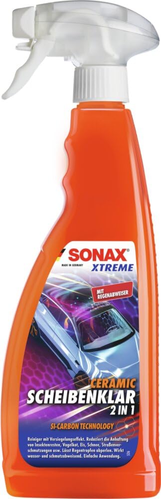 SONAX Xtreme Ceramic ScheibenKlar 2 in 1 (750 ml) Reiniger für die Scheibenaußenseite mit Versiegelungseffekt | Art-No. 01744000