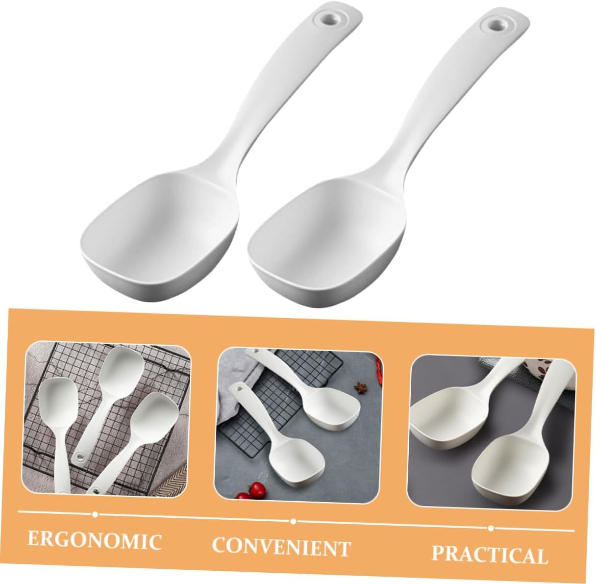 4pcs Long Handle Soup Ladles Large Porridge Spoons Non-stick Kitchen Serving Ladle Set for Household and Restaurant Use