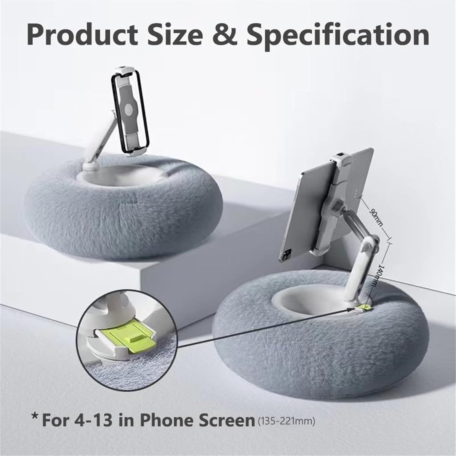 Cuscino in peluche Lazy Phone Staffa morbida delicata sulla pelle regolabile supporto per telefoni e tablet a letto e divano