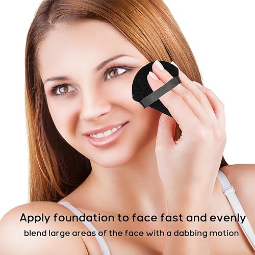 Miniatura 4 de Topwon Esponjas suaves de terciopelo para maquillaje facial para base cosmética húmeda y seca, mineral suelto, triángulo, a granel, paquete de 60