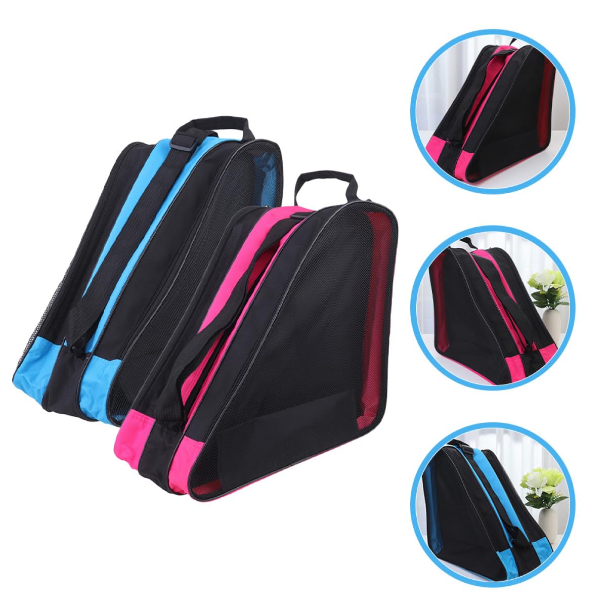 2 Stück Rollschuhtasche Rucksack aus Oxford Gewebe mit Reißverschluss Verschleißfest für Schultertasche zum Aufbewahren und Transport von Rollschuhen und Inlineskates