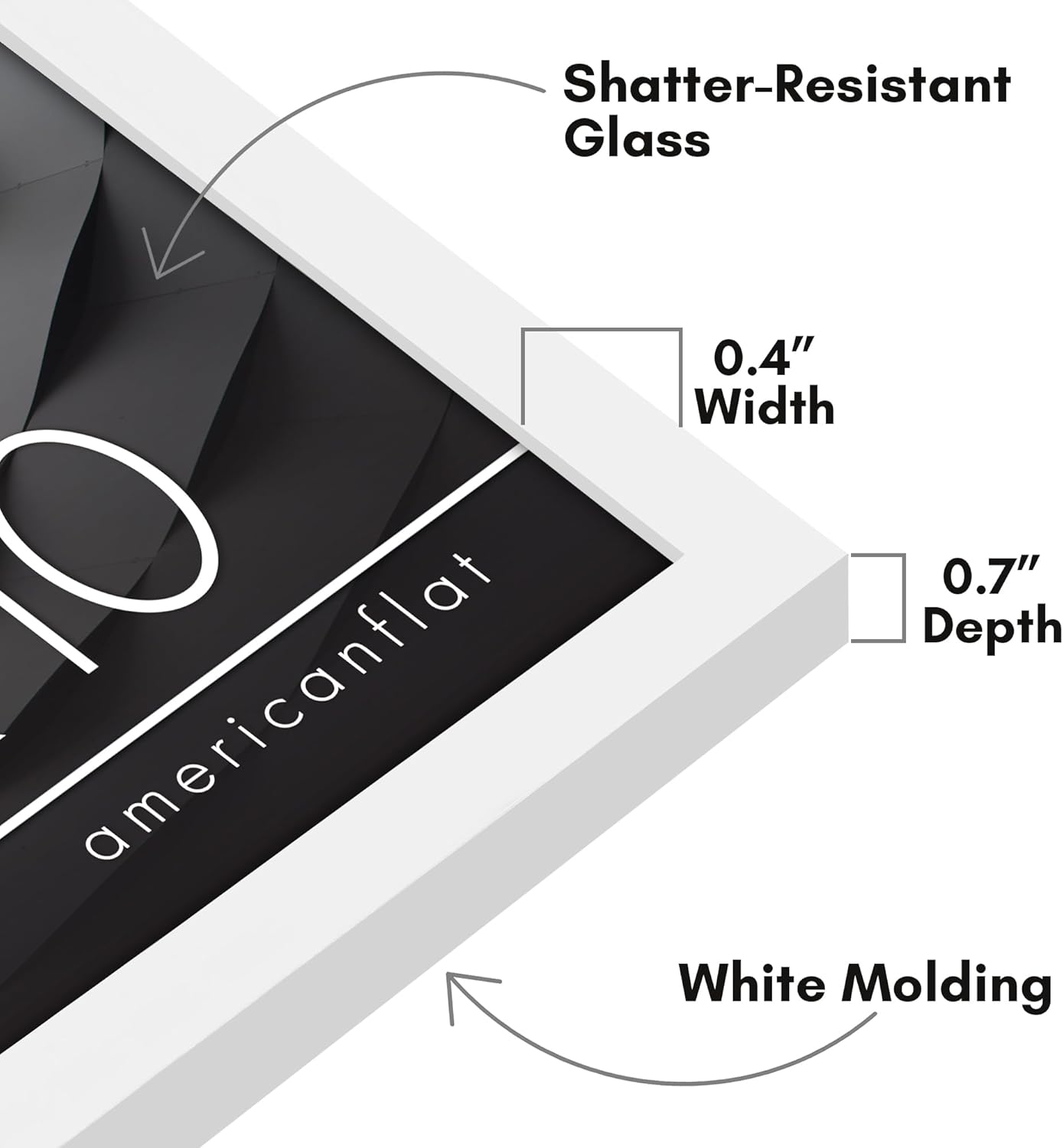 Americanflat 8x10 Picture Frame with Shatter-Resistant Glass - Streamline Collection - Thin Border Photo Frame for Tabletop and Wall Display - Hanging Hardware and Easel Stand Included - White - Image 3