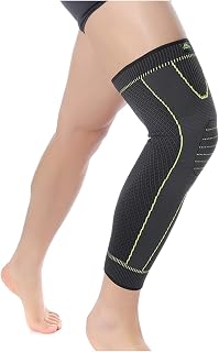 Rodilleras menisco y ligamento Elástico Amarillo-Green Sports Deportes alargar la rodilla Manga de la pata de la pata antideslizante Pierna de compresión Calentador for hombres y mujeres Rodilleras cr