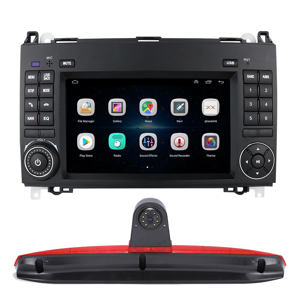 7" Android Auto Radio GPS Navigator Navigation Carplay Fit for Mercedes Benz Vito W447 111 114 116 CDI Cargo Van Kasten Tourer Bus mit BT FM USB RDS TPMS SWC Pip Mirror Link+Auto Bremsleuchte Kamera