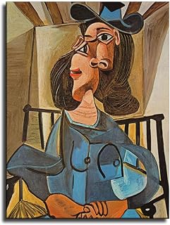 Pablo Picasso Painting Woman In A Chair Picture Print Canvas Wall Art Home Room Decor Mural -71 (8x10inch-NoFramed)