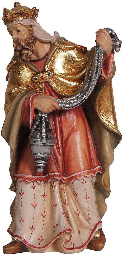 Holyart White Three King 12 cm Mahlknecht Nativity Scene in Painted Val Gardena Wood